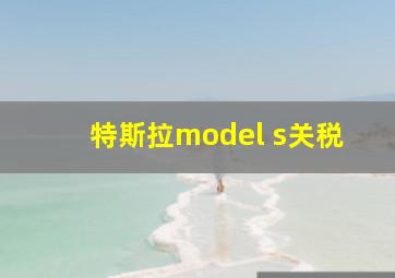 特斯拉model s关税